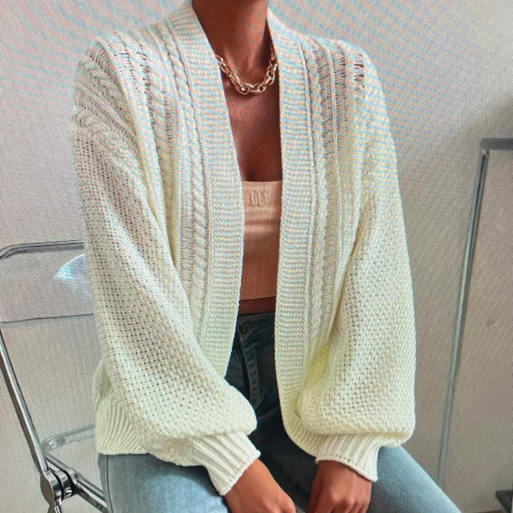 Women's Cream Knit Cardigan
